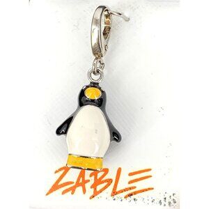 Zable Sterling Silver Penguin Charm for Bracelet Pendant 1/2" long NEW
